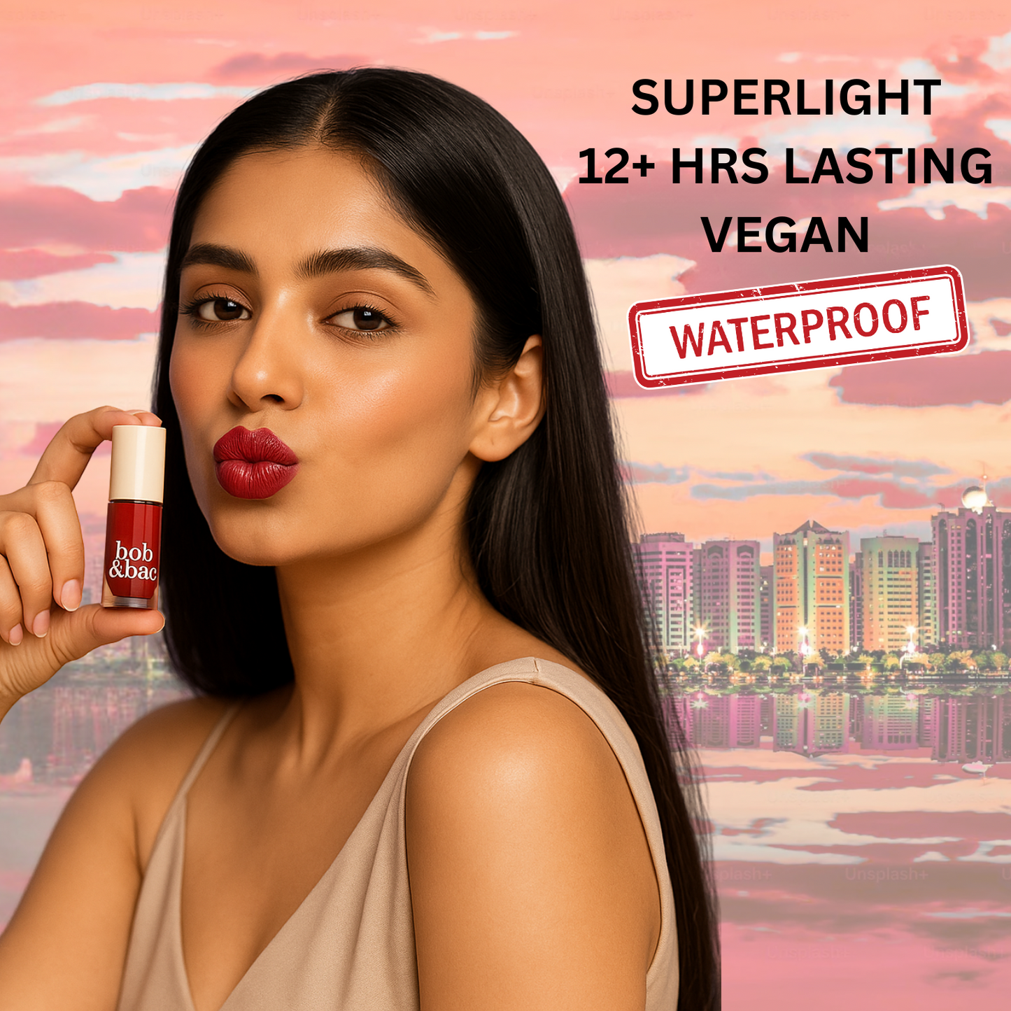 Bob & Bae SPF Semi-Matte Liquid Lipstick - SERIAL KISSER | SPF 32+ Sun Protection, Kojic Acid & Hyaluronic Acid | Smudge-Proof, Transfer-Proof, Long-Lasting 12H Wear | Hydrating, Vegan & Cruelty-Free | 2ml
