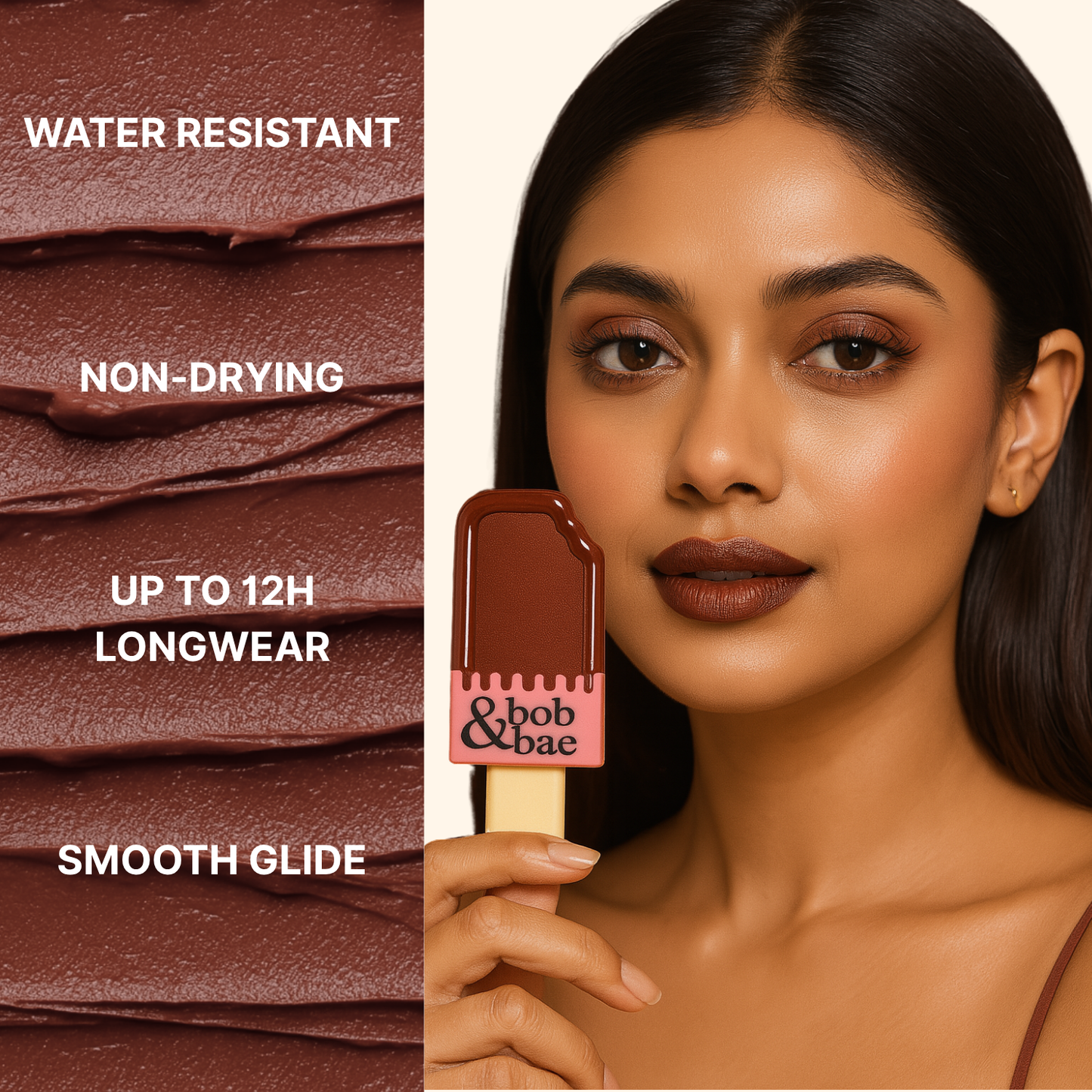 Bob & Bae Whipped Lipstick - AIR KISSED with Kojic Acid| Viral Korean Mousse Lipstick | Matte Finish & Long Lasting | Lip & Cheek Tint | Superlight & Transferproof - 5.5 ml