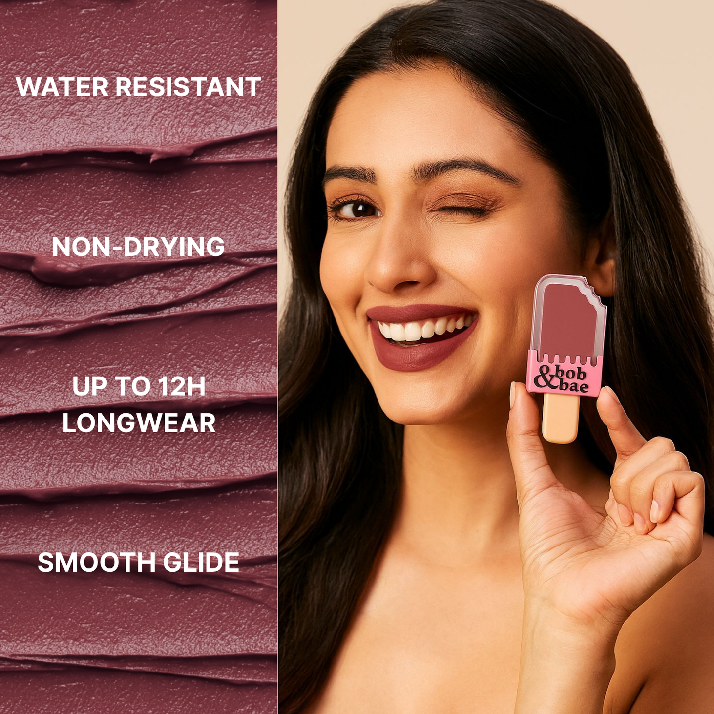 Bob & Bae Whipped Lipstick - BTS with Kojic Acid| Viral Korean Mousse Lipstick | Matte Finish & Long Lasting | Lip & Cheek Tint | Superlight & Transferproof - 5.5 ml