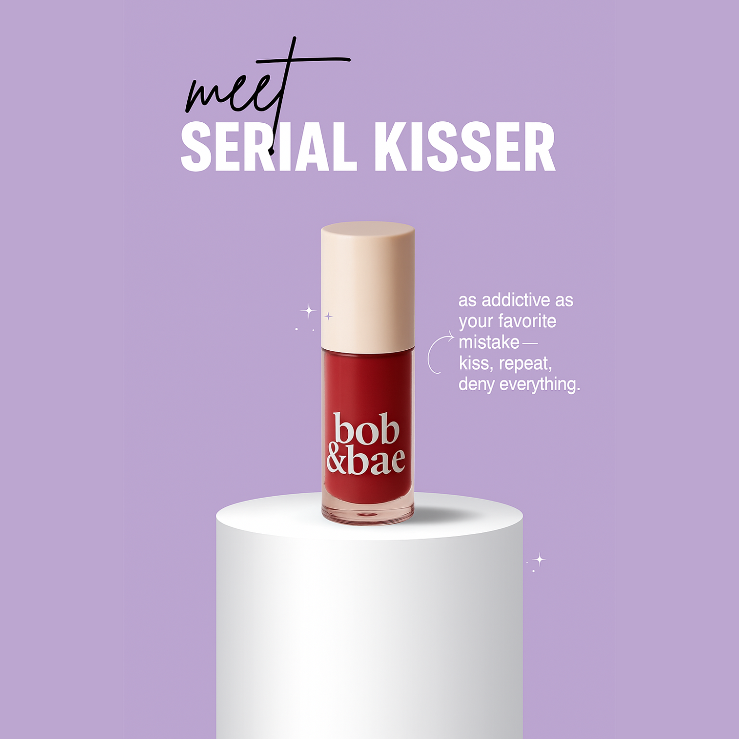 Bob & Bae SPF Semi-Matte Liquid Lipstick - SERIAL KISSER | SPF 32+ Sun Protection, Kojic Acid & Hyaluronic Acid | Smudge-Proof, Transfer-Proof, Long-Lasting 12H Wear | Hydrating, Vegan & Cruelty-Free | 2ml
