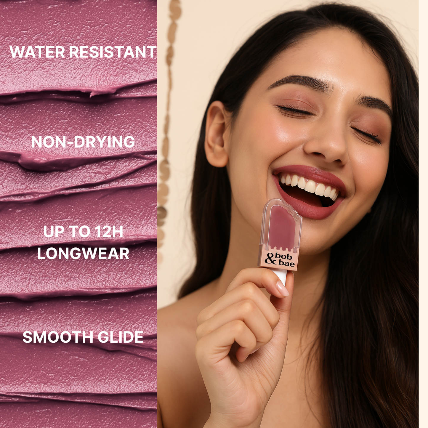 Bob & Bae Whipped Lipstick - JEY with Kojic Acid| Viral Korean Mousse Lipstick | Matte Finish & Long Lasting | Lip & Cheek Tint | Superlight & Transferproof - 5.5 ml