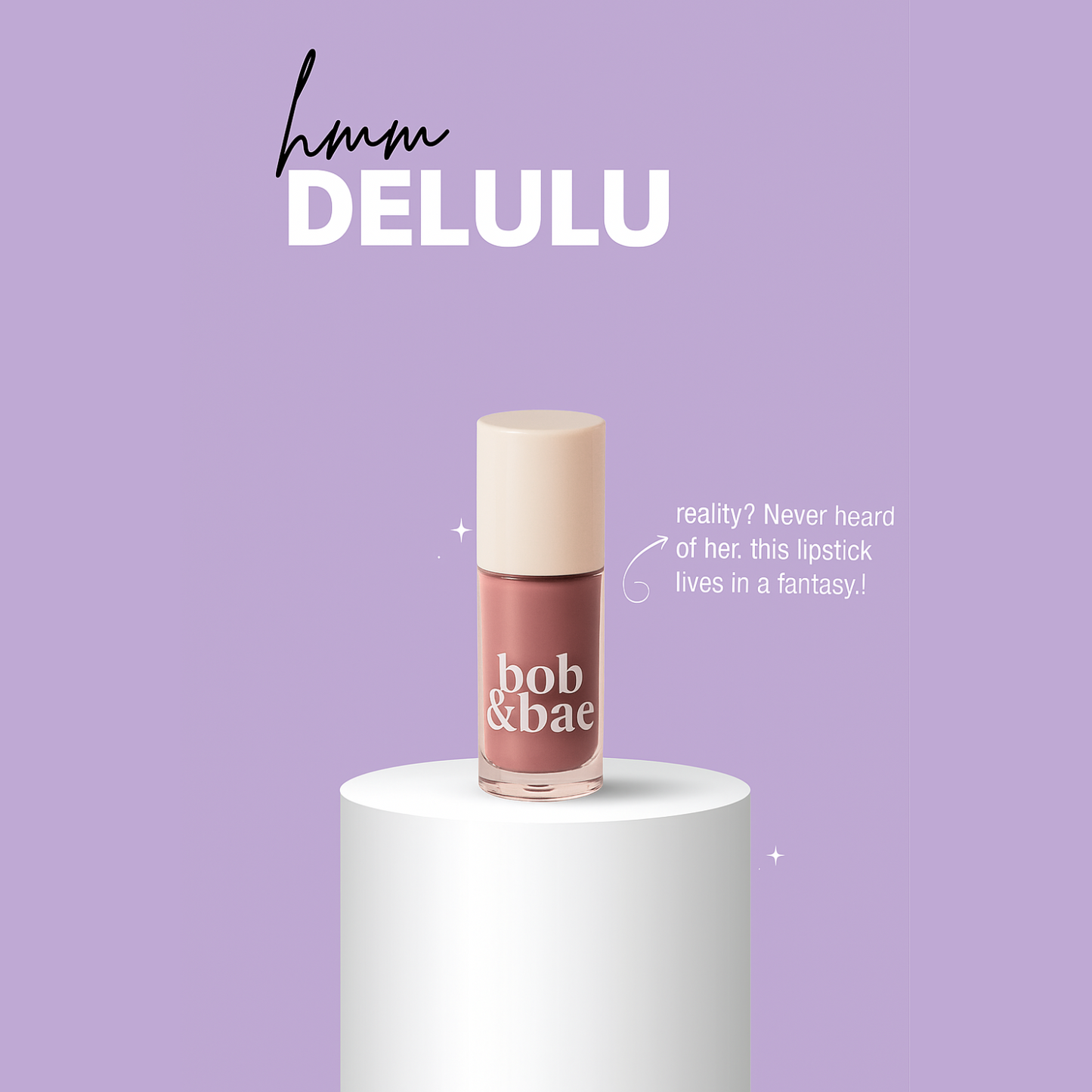 Bob & Bae SPF Semi-Matte Liquid Lipstick - DELULU | SPF 32+ Sun Protection, Kojic Acid & Hyaluronic Acid | Smudge-Proof, Transfer-Proof, Long-Lasting 12H Wear | Hydrating, Vegan & Cruelty-Free | 2ml