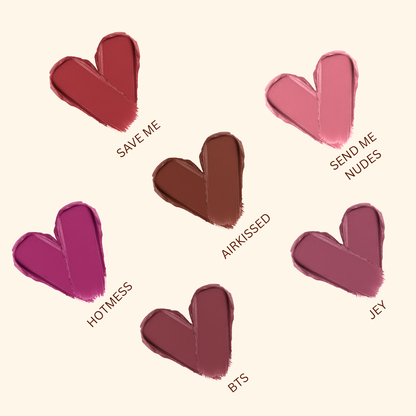 Bob & Bae Whipped Lipstick - SEND ME NUDES with Kojic Acid| Viral Korean Mousse Lipstick | Matte Finish & Long Lasting | Lip & Cheek Tint | Superlight & Transferproof - 5.5 ml