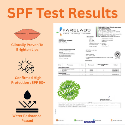 Lip Brightening Balm with SPF 50+ & 1% Kojic Acid, Ceramide & Peptide