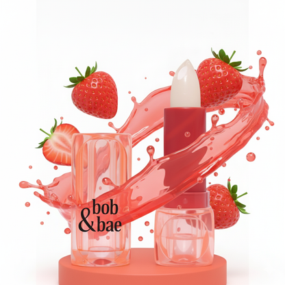 Bob & Bae Cotton Candy pH Lipstick - Strawberry Smooch | Colour Changing Lip Balm + Build-a-Blush | pH Balanced Hydrating Lip Tint | Glides Smooth & Adapts to You | All-Day Tint – 3.5g