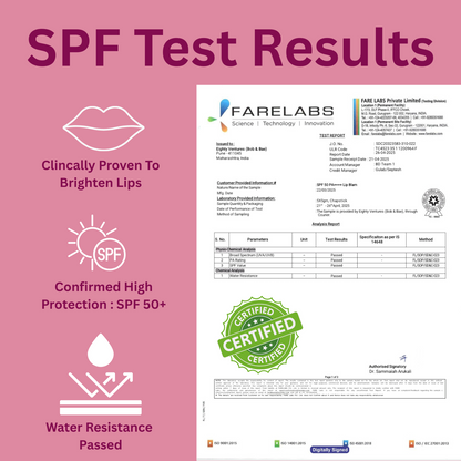 Lip Brightening Balm with SPF 50+ & 1% Kojic Acid, Ceramide & Peptide