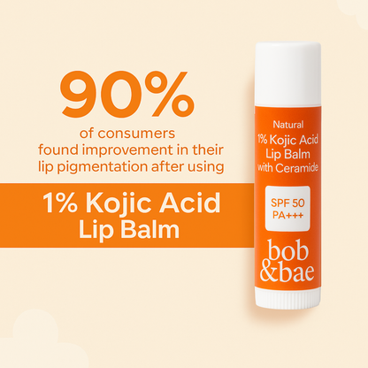 Lip Brightening Balm with SPF 50+ & 1% Kojic Acid, Ceramide & Peptide