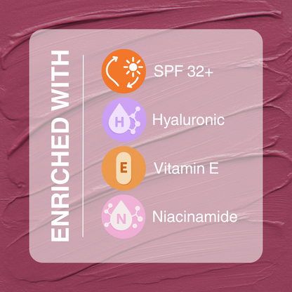 SPF Semi-Matte Liquid Lipstick with SPF 32+, Kojic Acid & Hyaluronic Acid | Long-Lasting 12H Wear