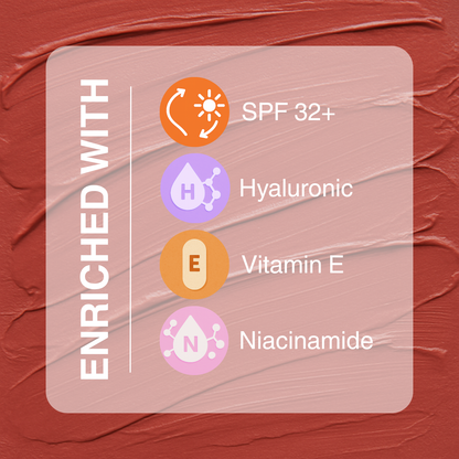 SPF Semi-Matte Liquid Lipstick with SPF 32+, Kojic Acid & Hyaluronic Acid | Long-Lasting 12H Wear