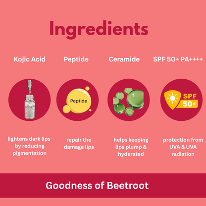 Lip Brightening Balm with SPF 50+ & 1% Kojic Acid, Ceramide & Peptide