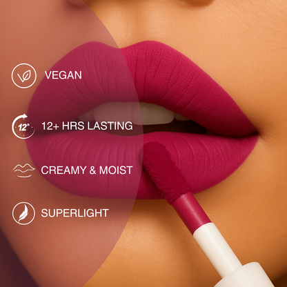 SPF Semi-Matte Liquid Lipstick with SPF 32+, Kojic Acid & Hyaluronic Acid | Long-Lasting 12H Wear