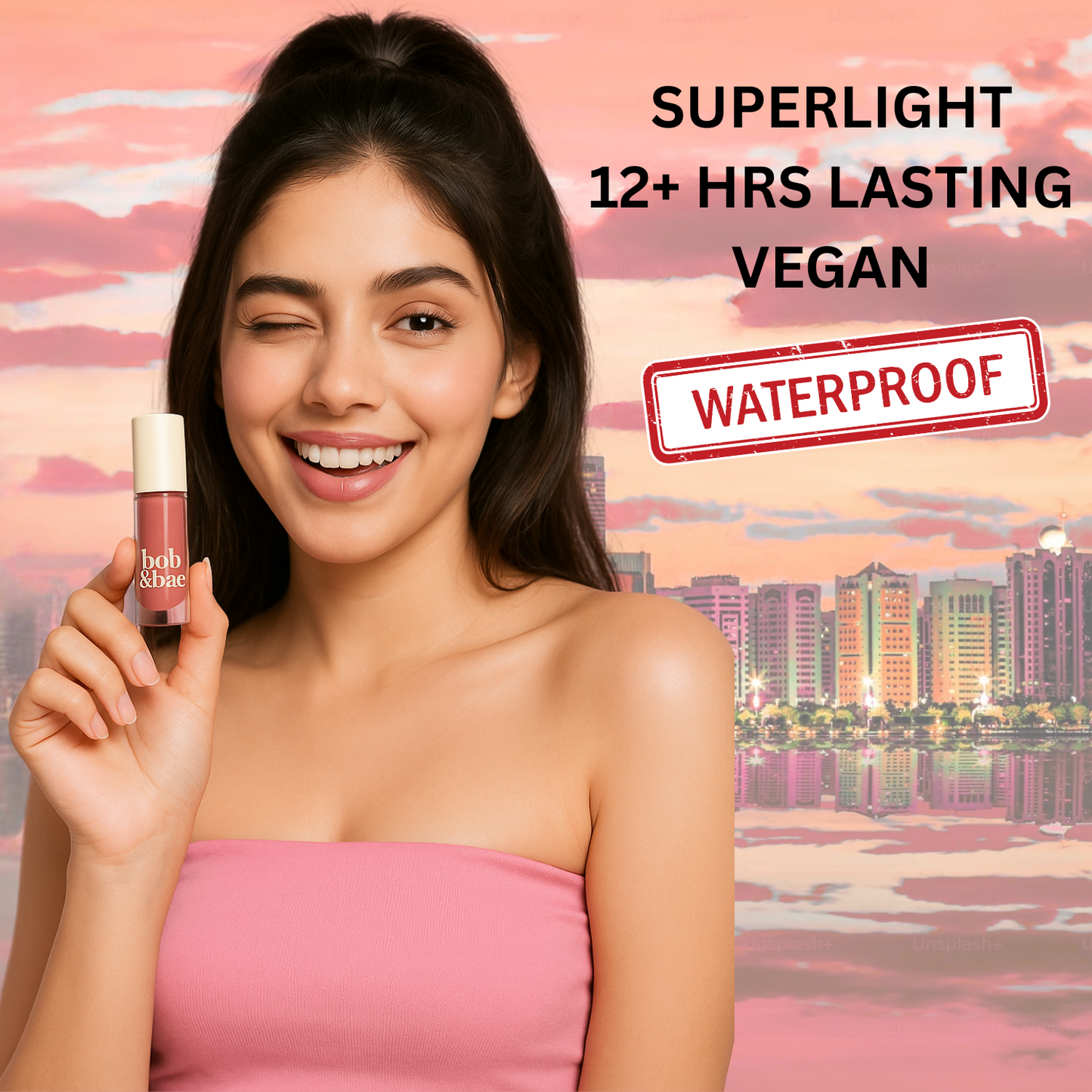 Bob & Bae Semi- Matte Liquid Lipstick - Delulu with SPF 30+| Smudge-Proof &  Long-Lasting